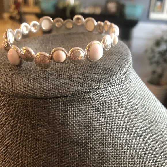 Chic White and Silver Women's Bracelet - Picture 2 of 4